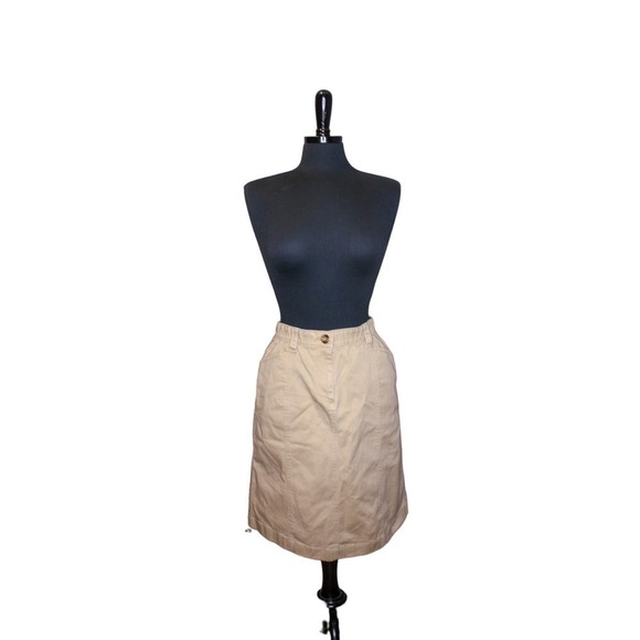 L.L. Bean Classic Fit Khaki Skirt Size 6 - Picture 1 of 3